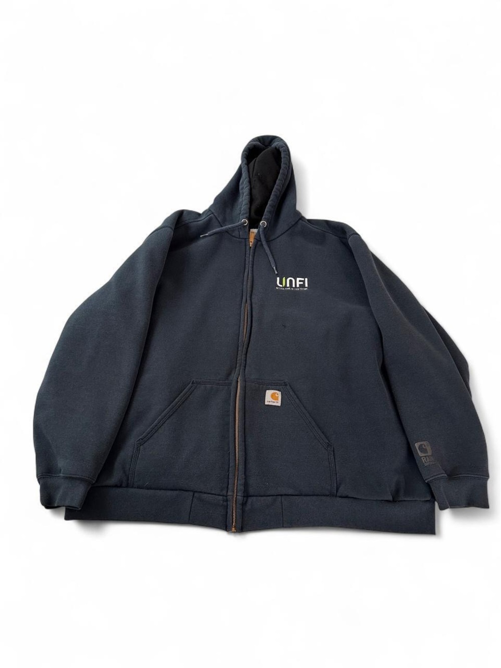 Men 2XL Carhartt zip hoodie sweatshirt blue gray zip up